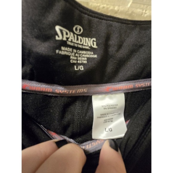 Spalding Black With Blue Accent Legging Size Large - Picture 2 of 5